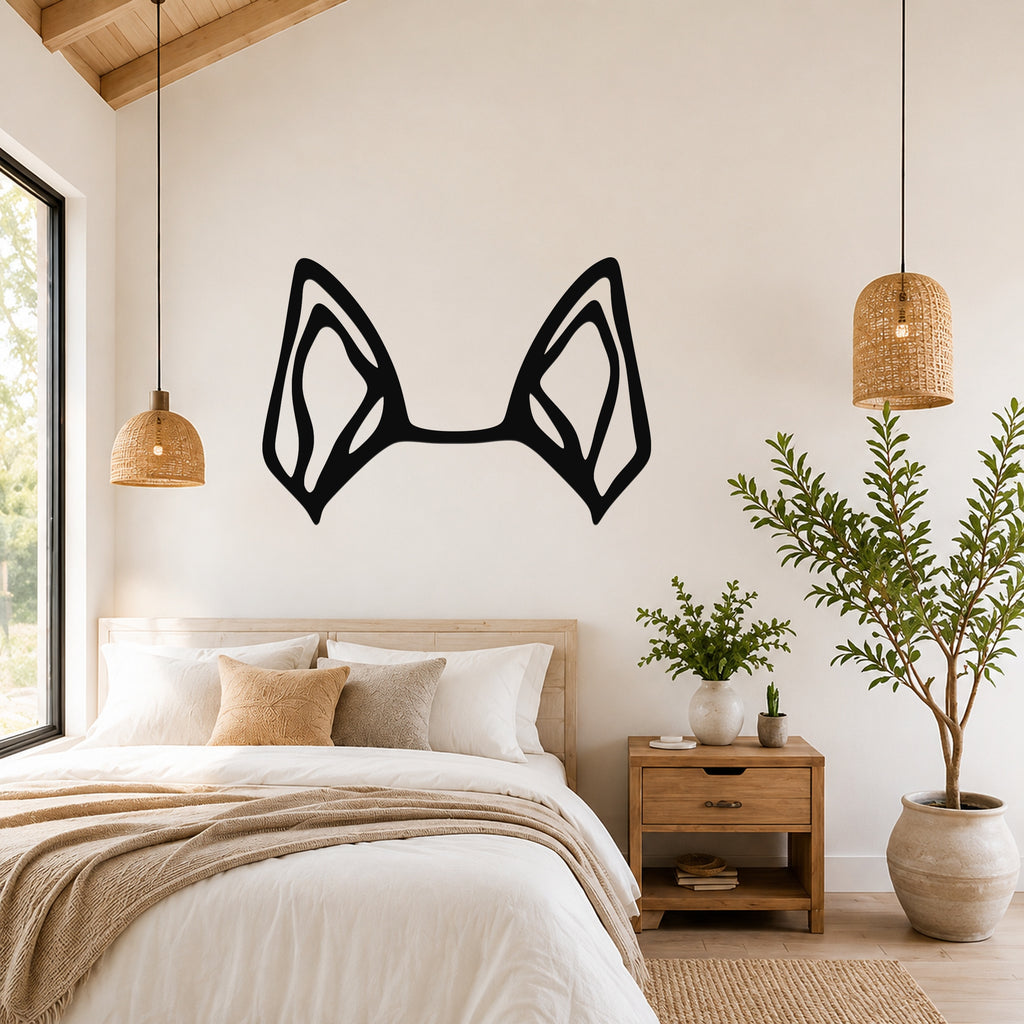 Mini Foxie dog ear waterproof metal wall art, mockup 4