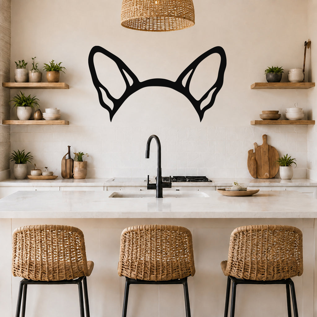 Chihuahua dog ear waterproof metal wall art, mockup 4