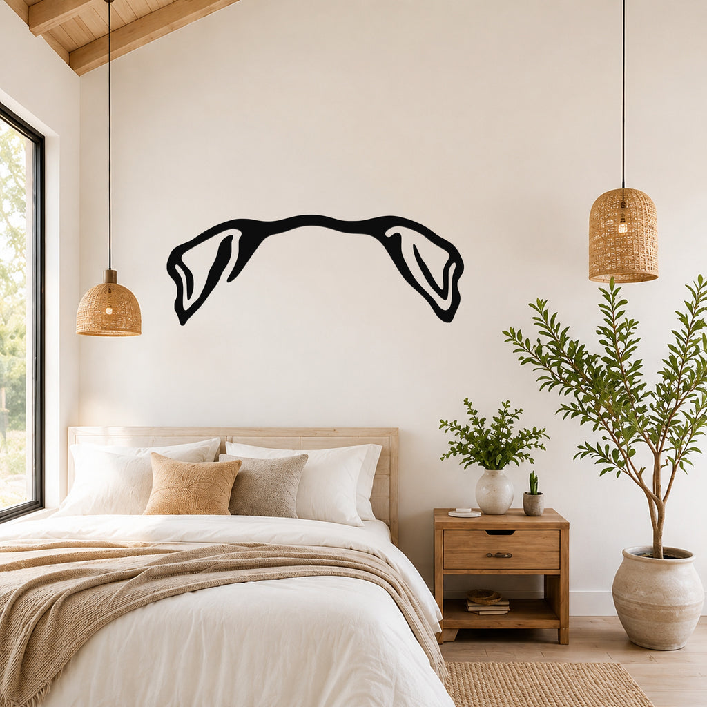 Shar Pei dog ear waterproof metal wall art, mockup 4
