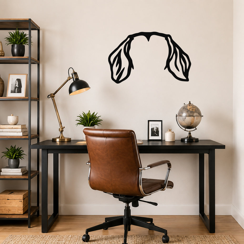 Wire-haired Dachshund dog ear waterproof metal wall art, mockup 5