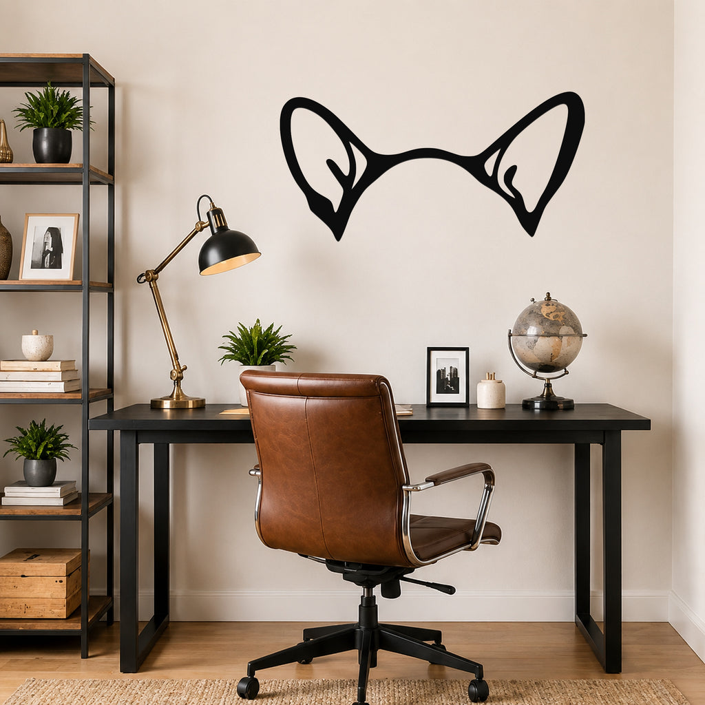 Corgi dog ear waterproof metal wall art, mockup 5