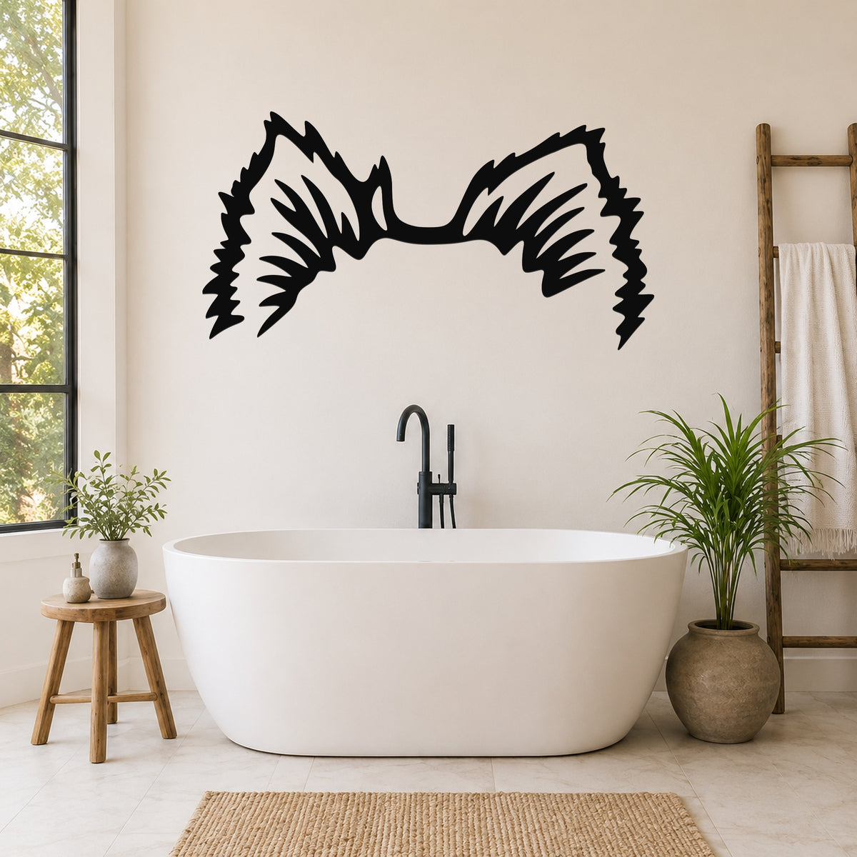 Pomeranian dog ear waterproof metal wall art, mockup 5