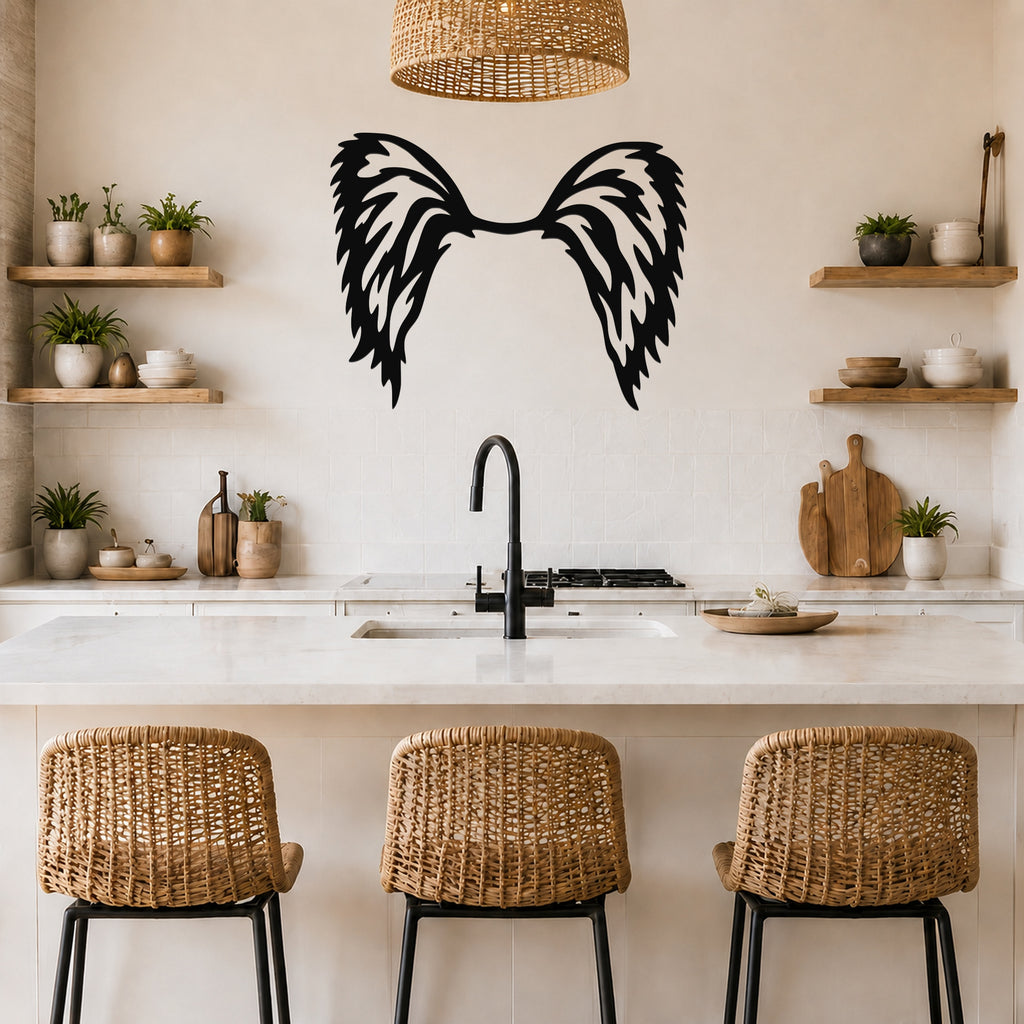 Papillon dog ear waterproof metal wall art, mockup 5