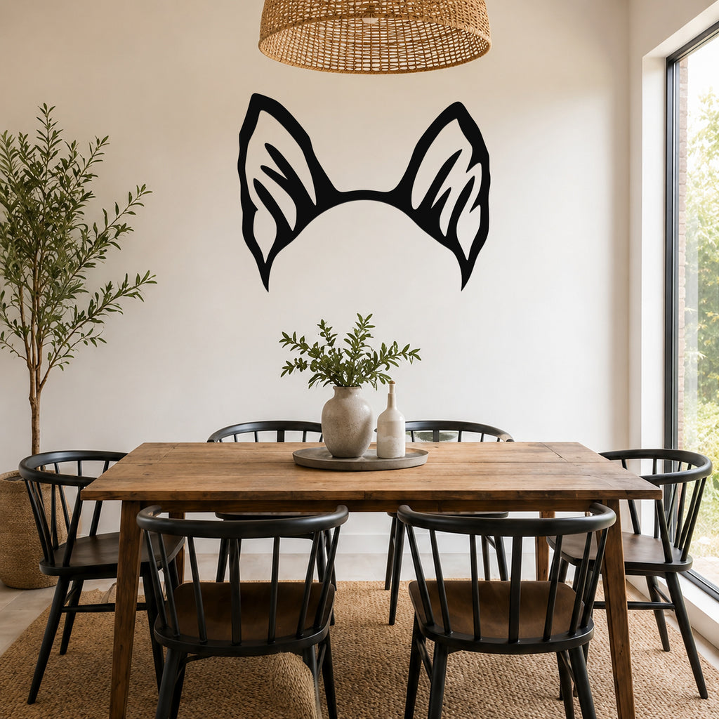 Pomsky dog ear waterproof metal wall art, mockup 5