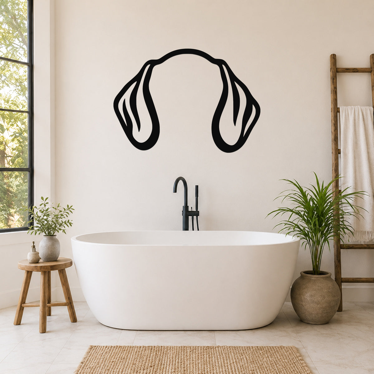 Dachshund dog ear waterproof metal wall art, mockup 5
