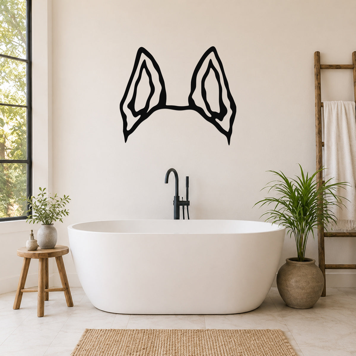 Dutch Shepherd dog ear waterproof metal wall art, mockup 5