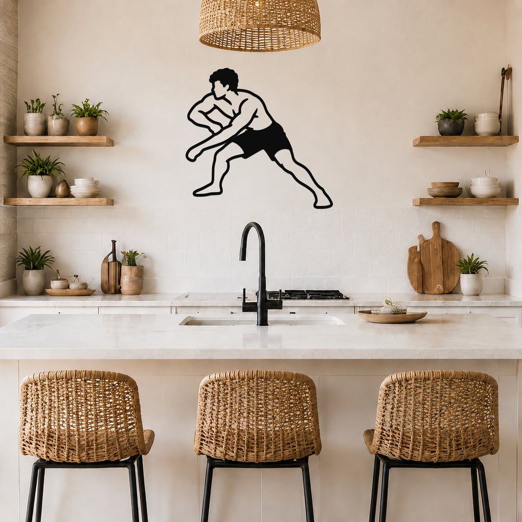 Male Wrestling Arm Drag waterproof steel metal wall art, mockup 5