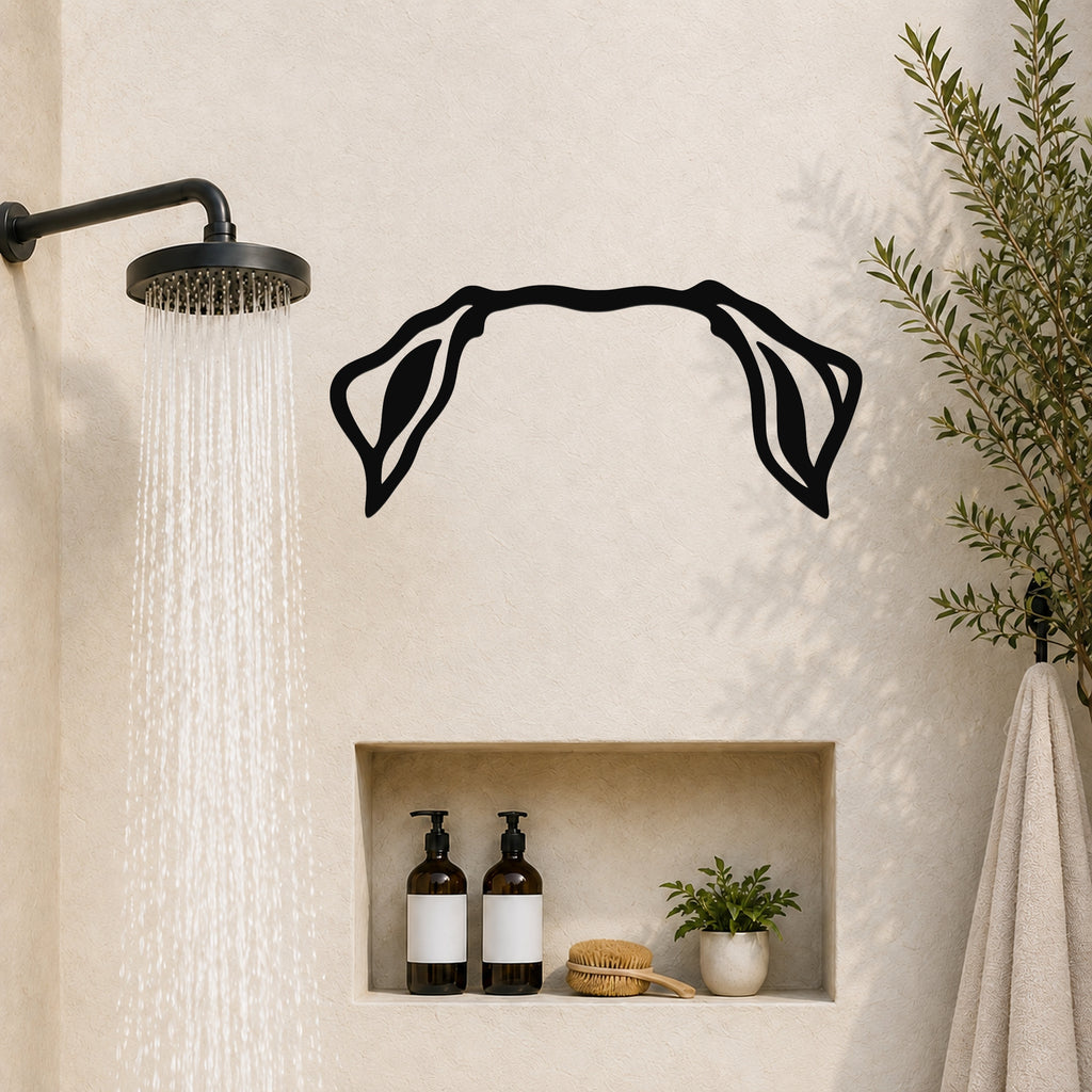 Rottweiler dog ear waterproof metal wall art, mockup 5
