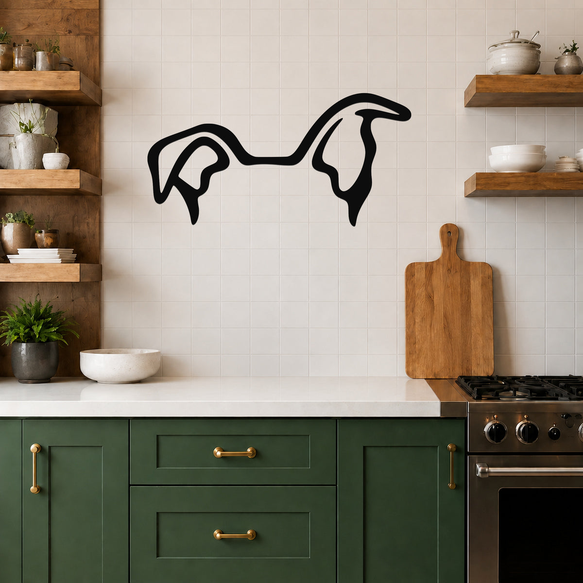 Whippet dog ear waterproof metal wall art, mockup 5