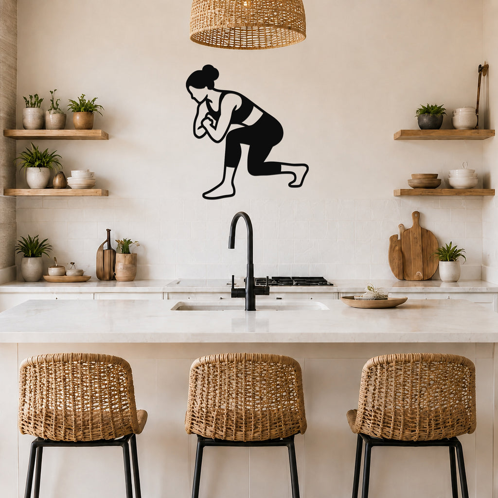 Female Wrestling Single Leg Entry waterproof steel metal wall art, mockup 5