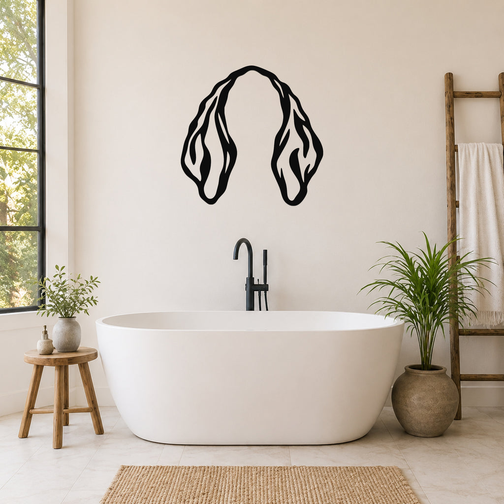 Bloodhound dog ear waterproof metal wall art, mockup 5