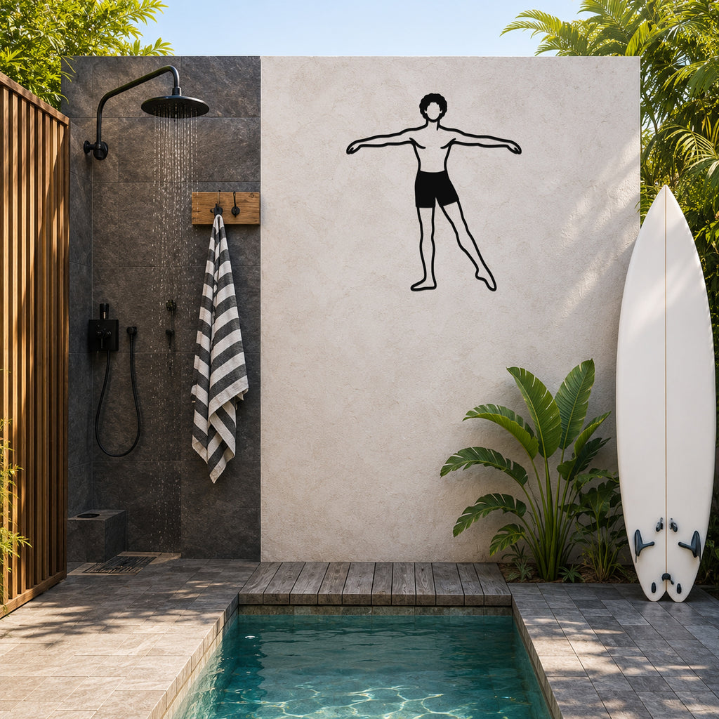 Male Ballet À la seconde waterproof steel metal wall art, mockup 5