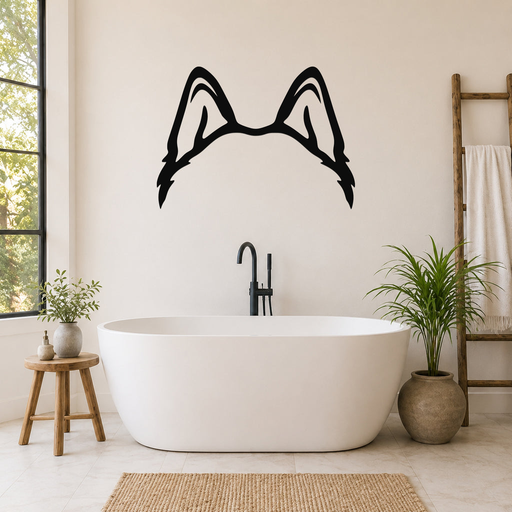 Husky dog ear waterproof metal wall art, mockup 5