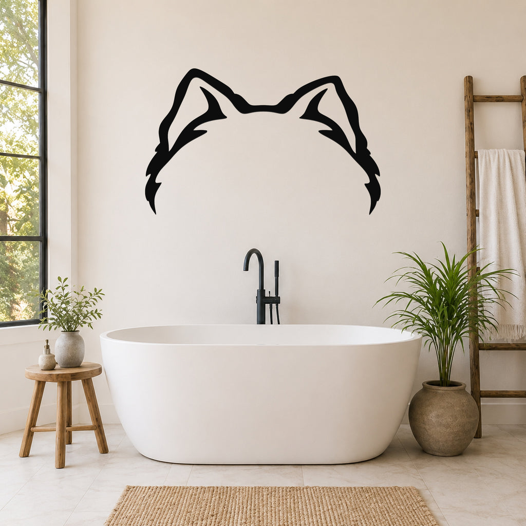 Pomeranian dog ear waterproof metal wall art, mockup 5