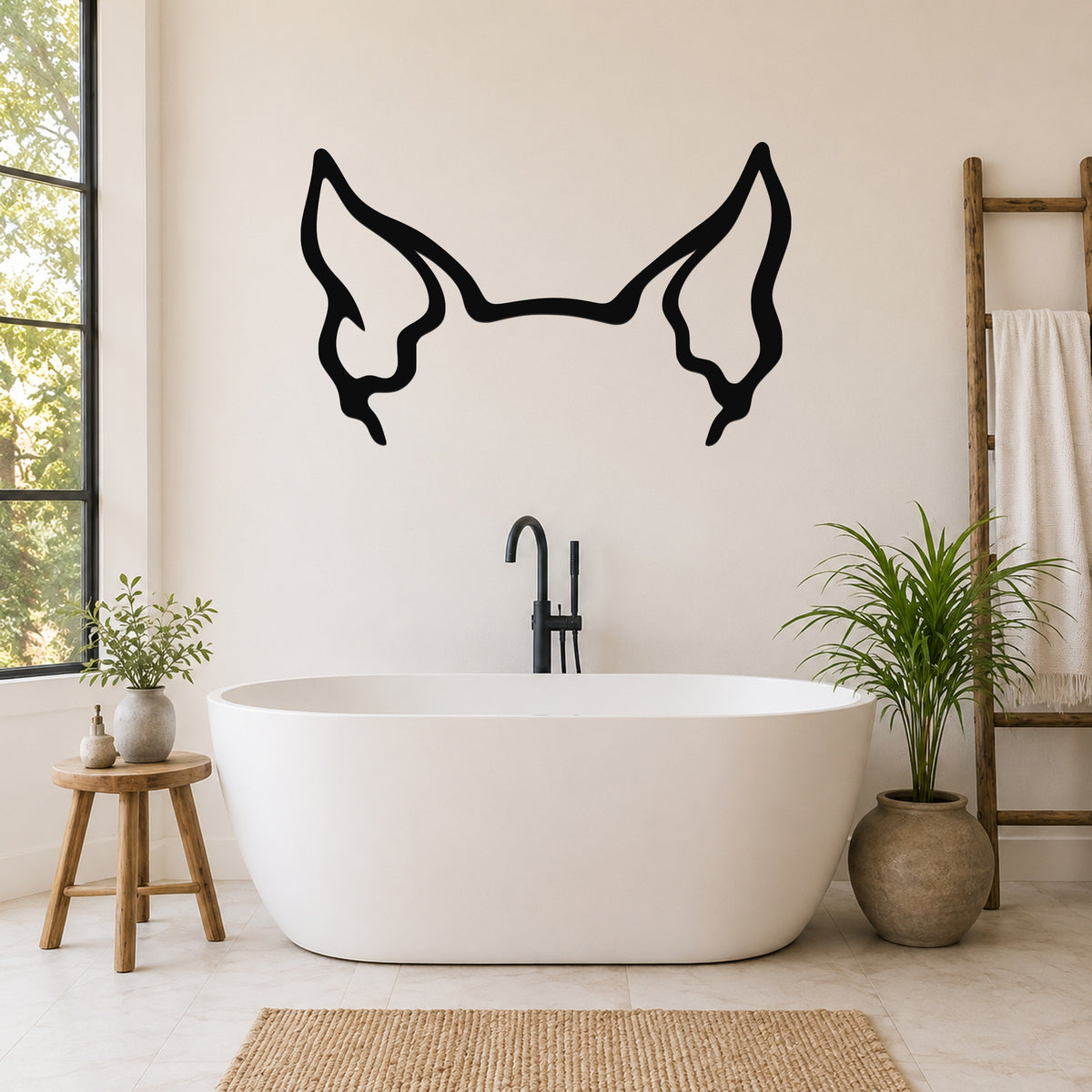 English Bulldog dog ear waterproof metal wall art, mockup 5