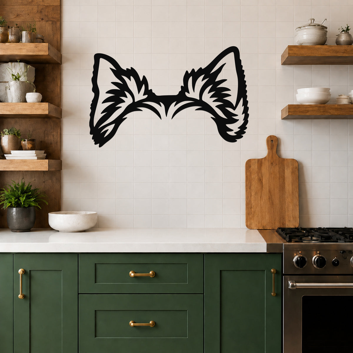 Shorkie dog ear waterproof metal wall art, mockup 5