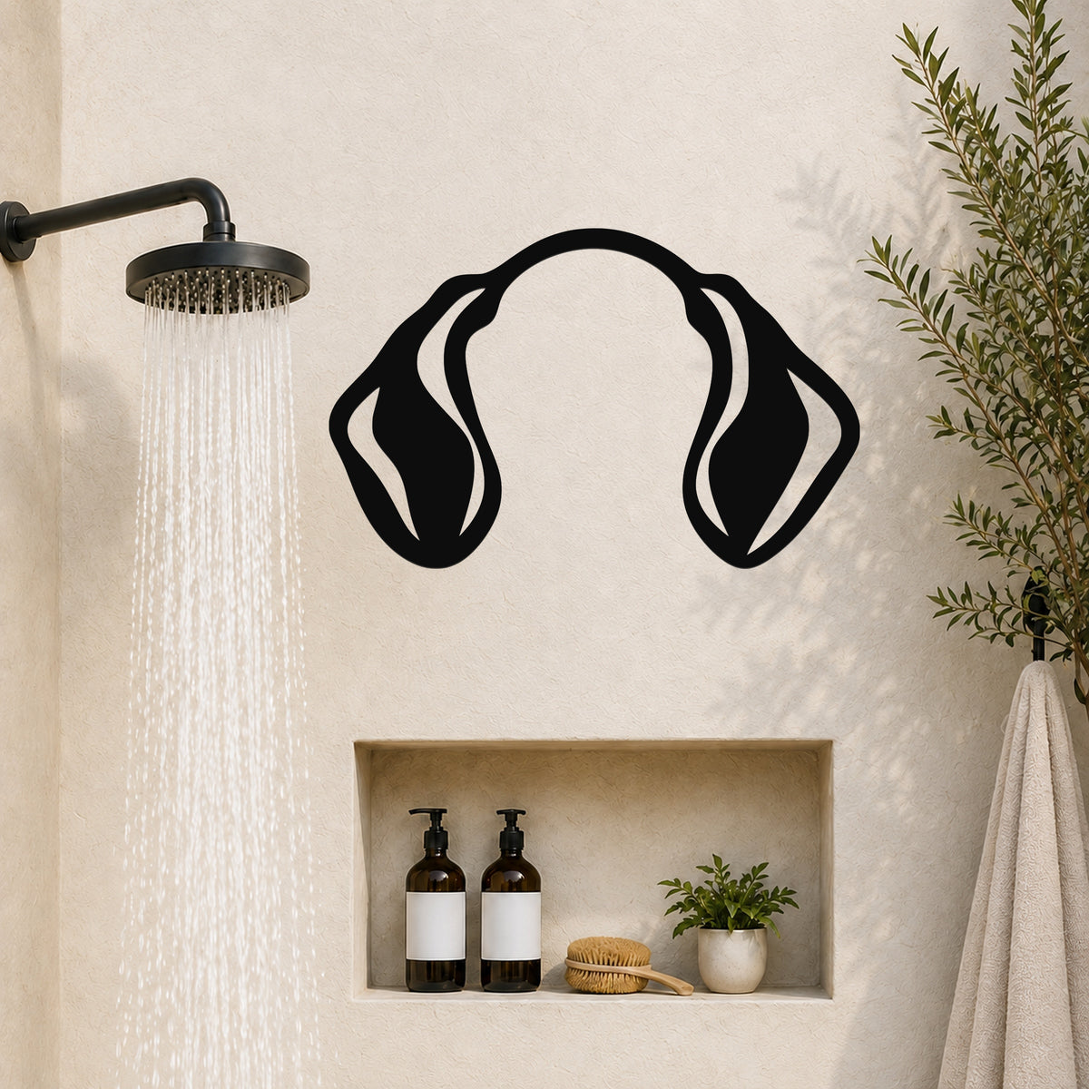 Chiweenie dog ear waterproof metal wall art, mockup 5