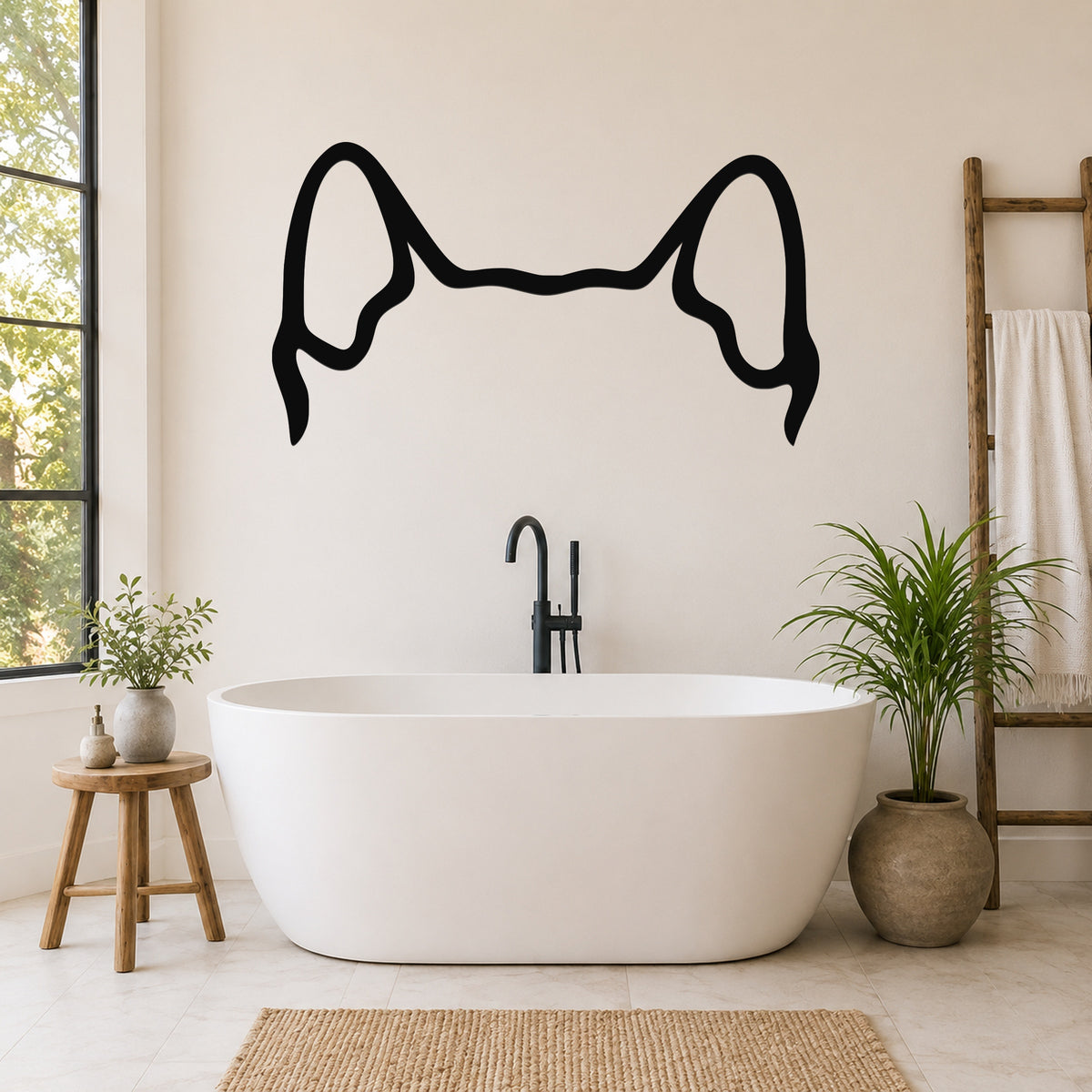 Schipperke dog ear waterproof metal wall art, mockup 5
