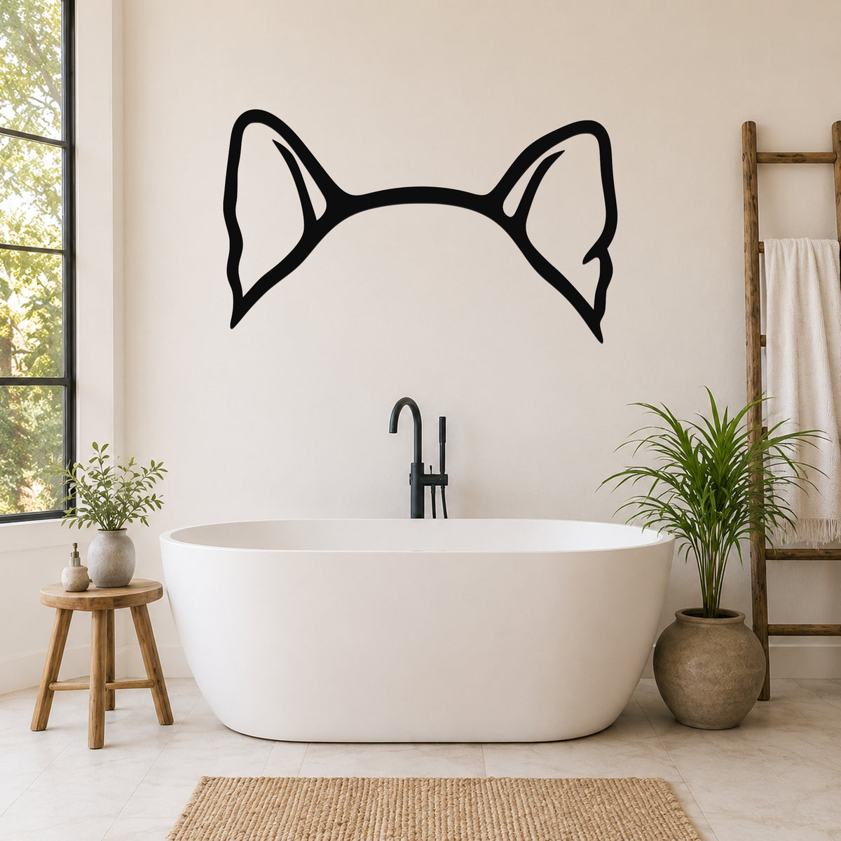 Alaskan Malamute dog ear waterproof metal wall art, mockup 5