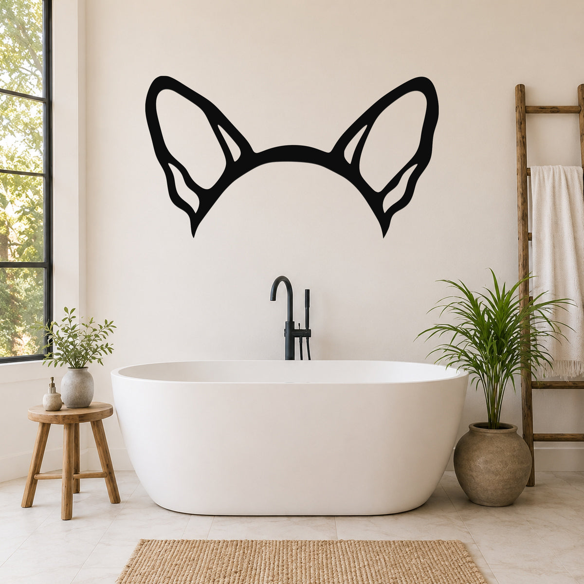 Chihuahua dog ear waterproof metal wall art, mockup 5