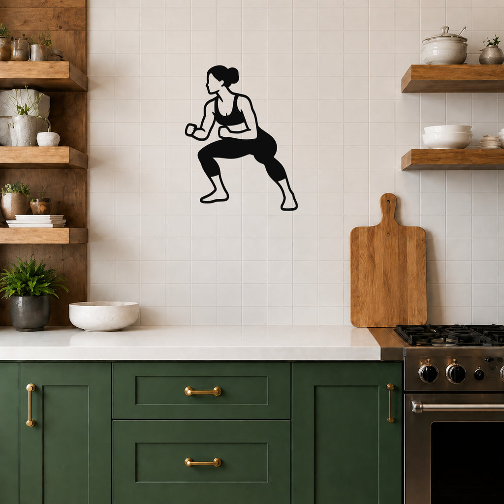 Female Wrestling Level Change waterproof steel metal wall art, mockup 5