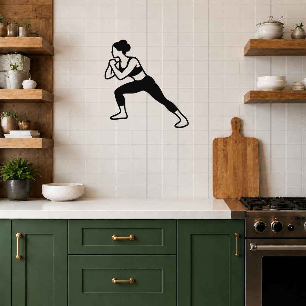 Female Wrestling Underhook Control waterproof steel metal wall art, mockup 5