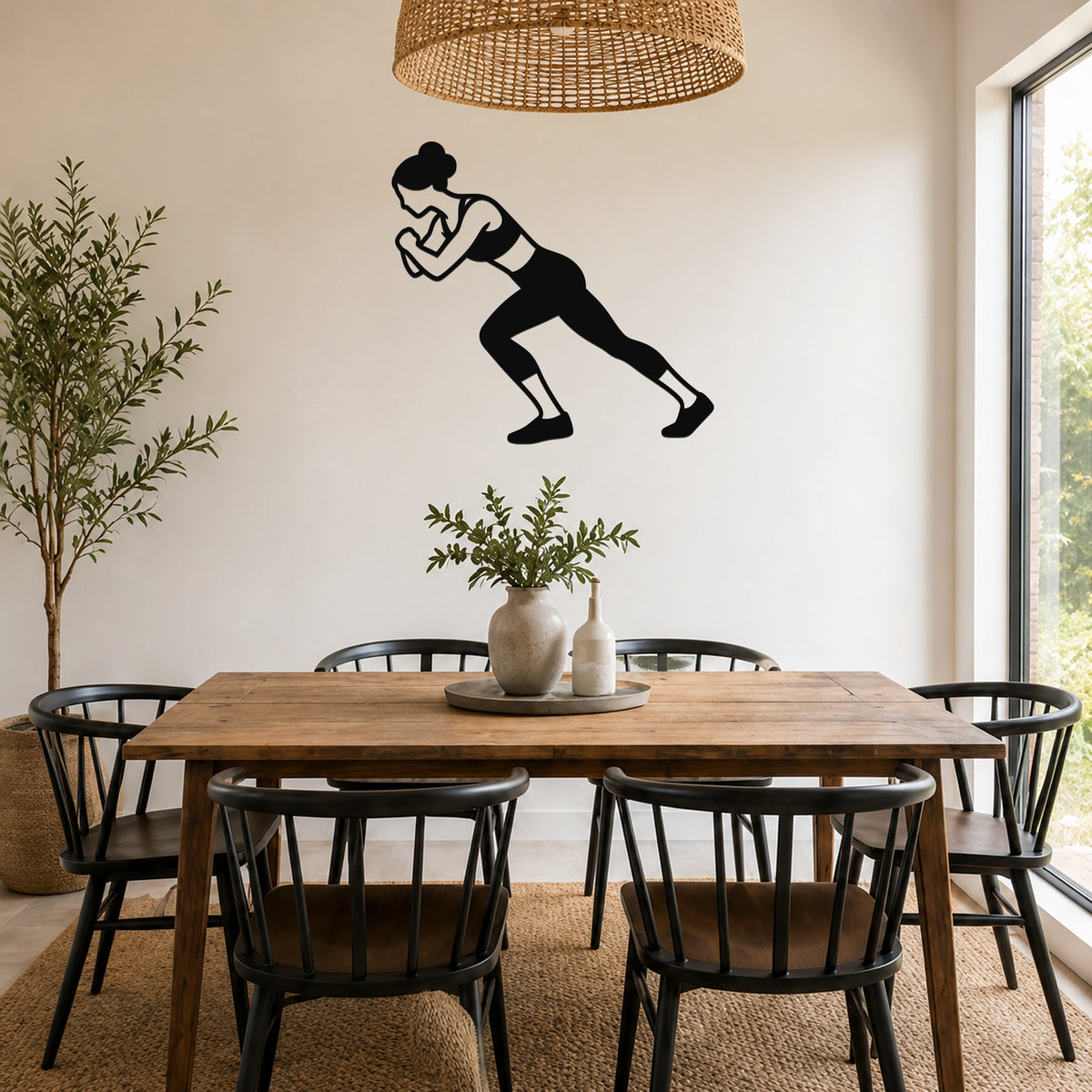 Female Wrestling Hip Pressure Drive waterproof steel metal wall art, mockup 5