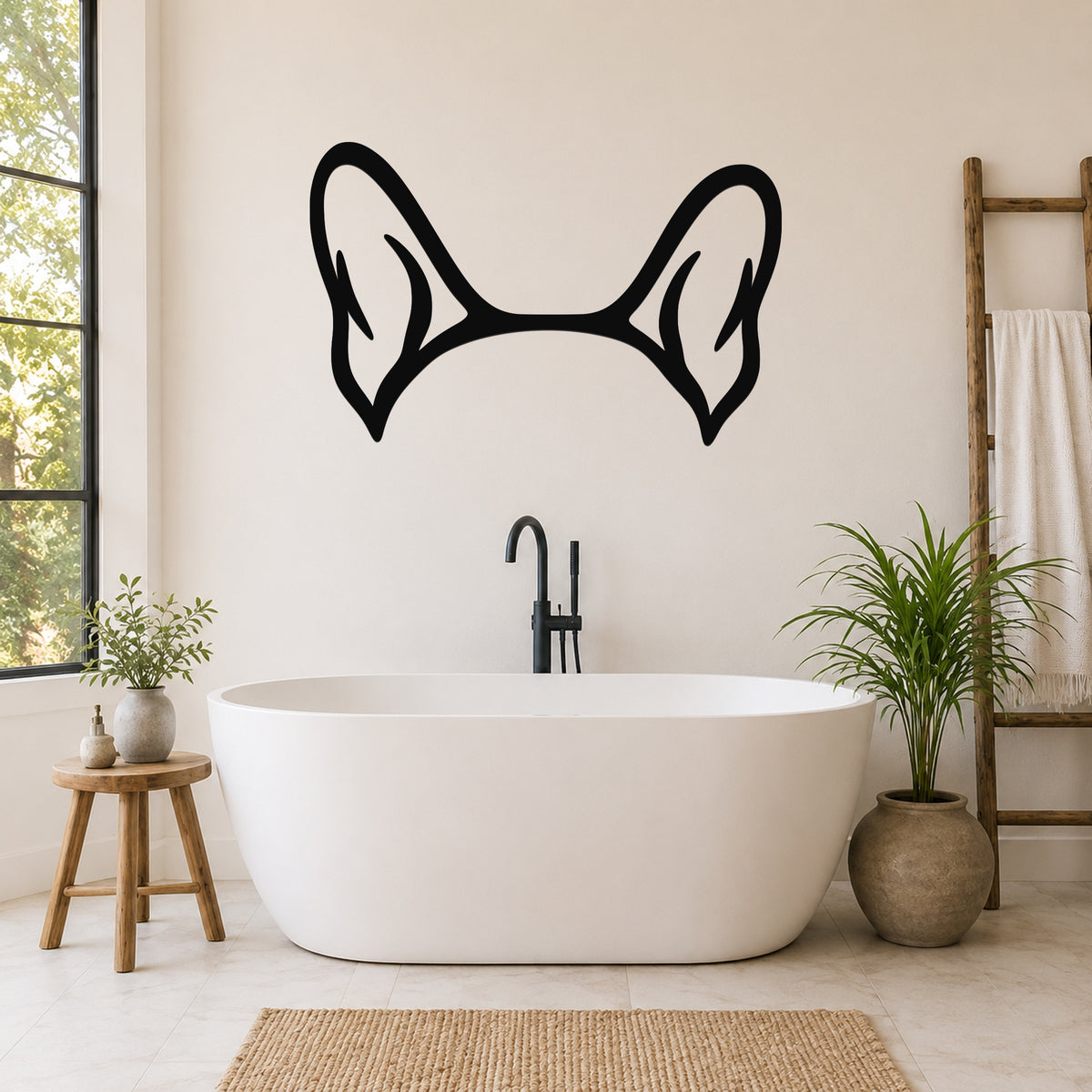 French Bulldog dog ear waterproof metal wall art, mockup 5