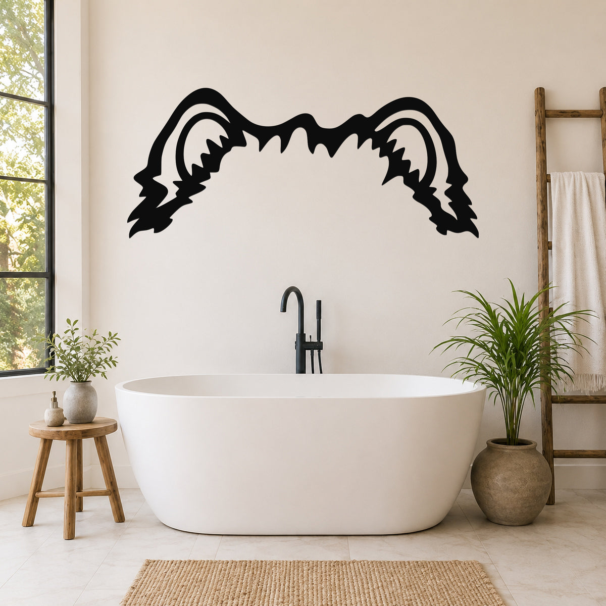 Chow dog ear waterproof metal wall art, mockup 5