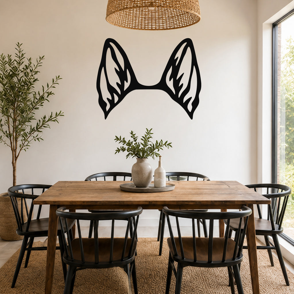 Belgian Malinois dog ear waterproof metal wall art, mockup 5