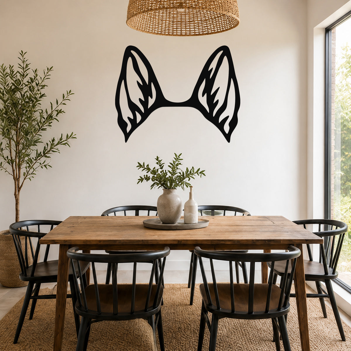 Belgian Malinois dog ear waterproof metal wall art, mockup 5