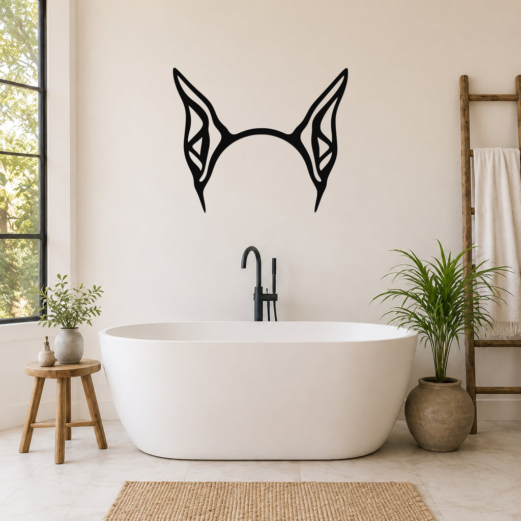 Doberman dog ear waterproof metal wall art, mockup 5