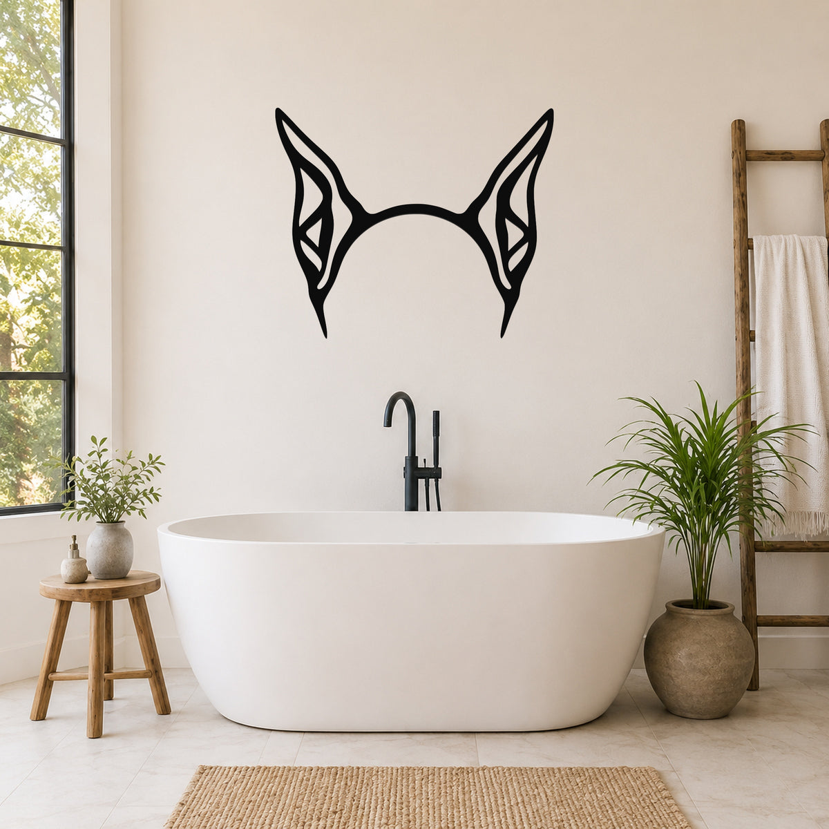 Doberman dog ear waterproof metal wall art, mockup 5