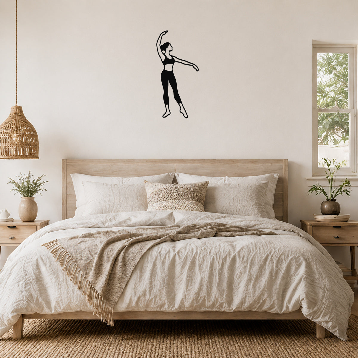 Female Ballet Effacé devant waterproof steel metal wall art, mockup 5