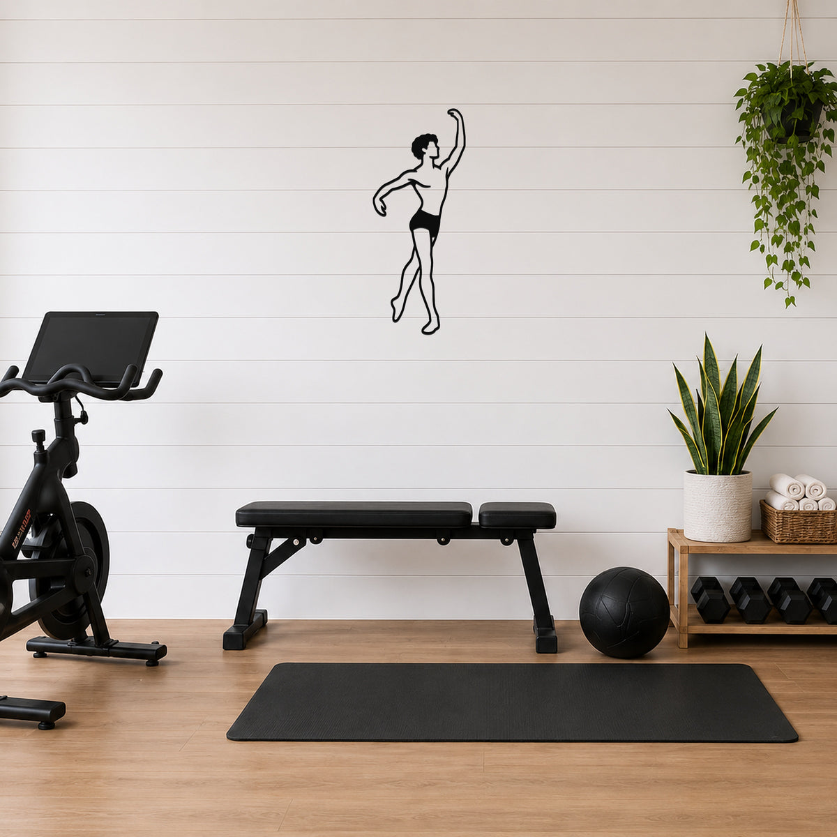 Male Ballet Croisé derrière waterproof steel metal wall art, mockup 5