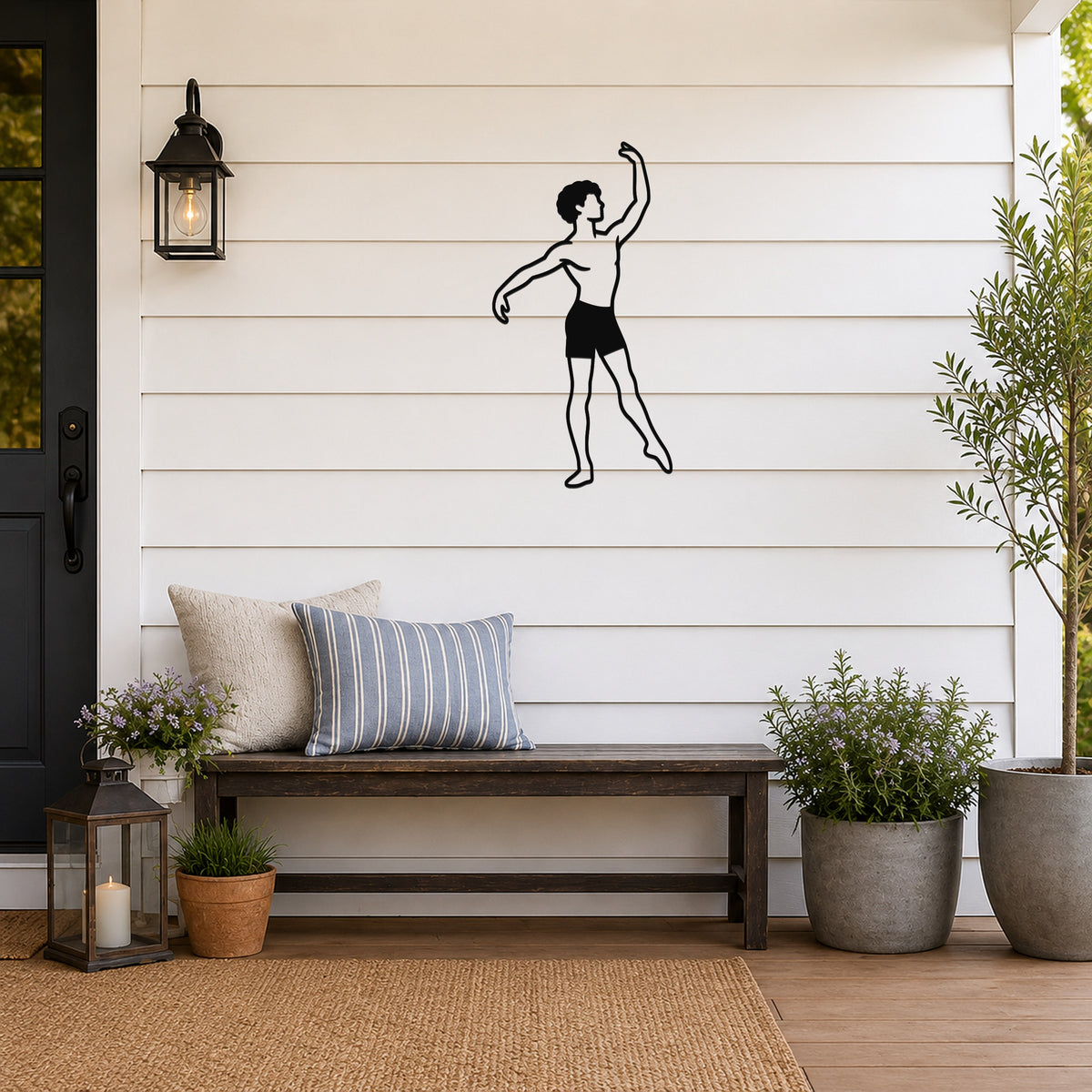 Male Ballet Écarté derrière waterproof steel metal wall art, mockup 5
