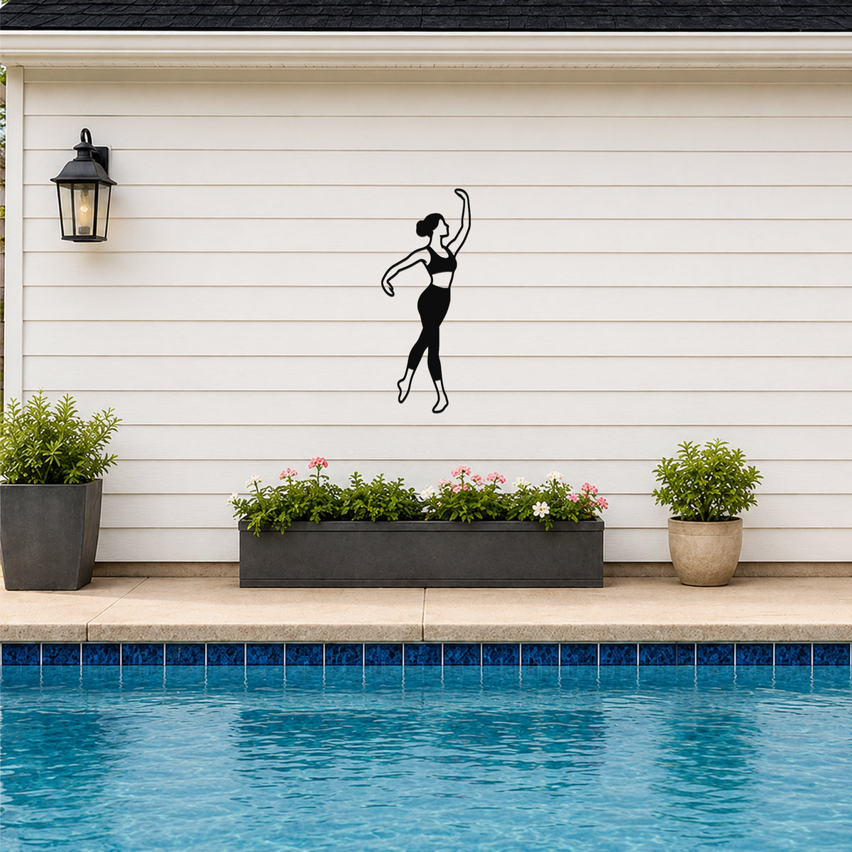 Female Ballet Croisé derrière waterproof steel metal wall art, mockup 5