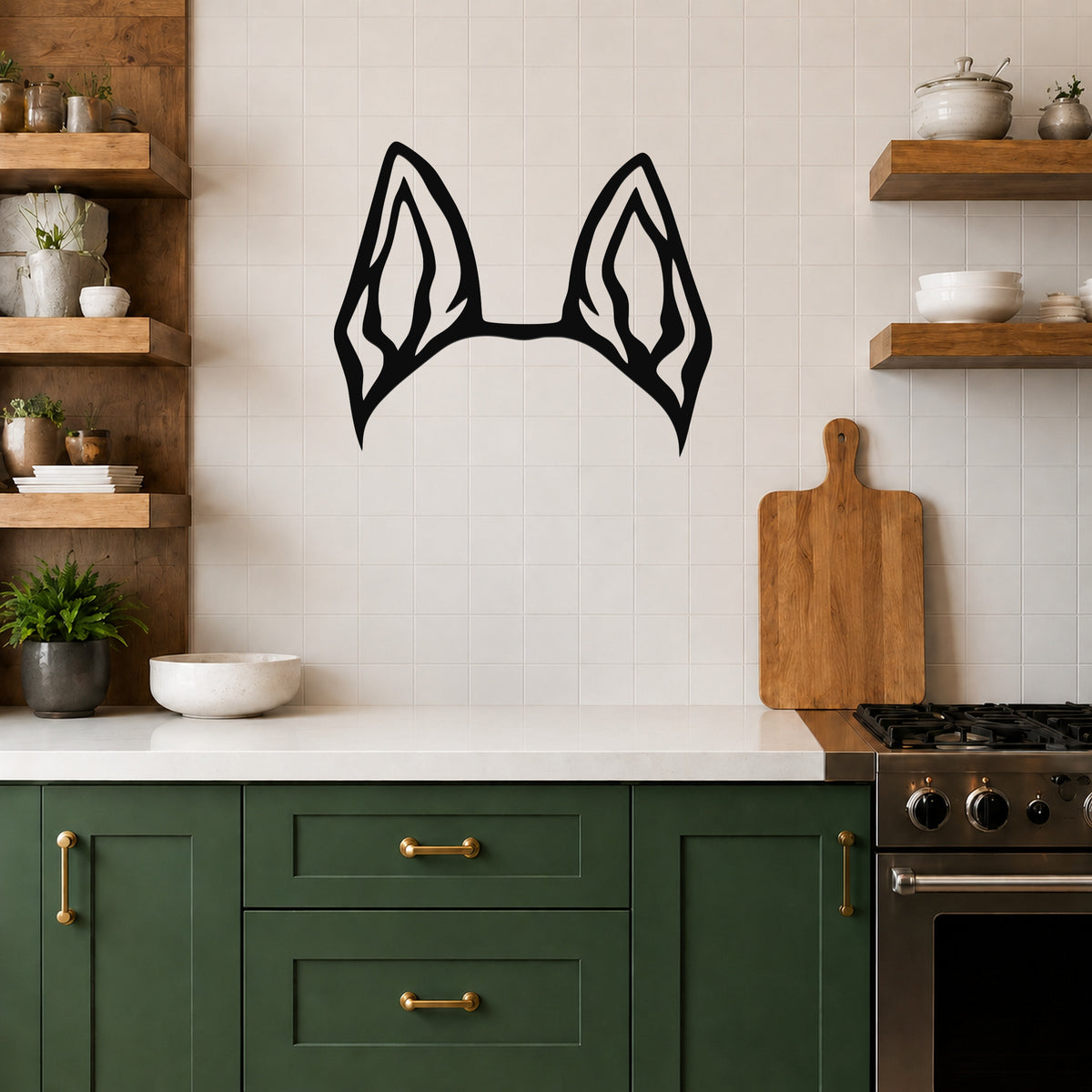 Dutch Shepherd dog ear waterproof metal wall art, mockup 5