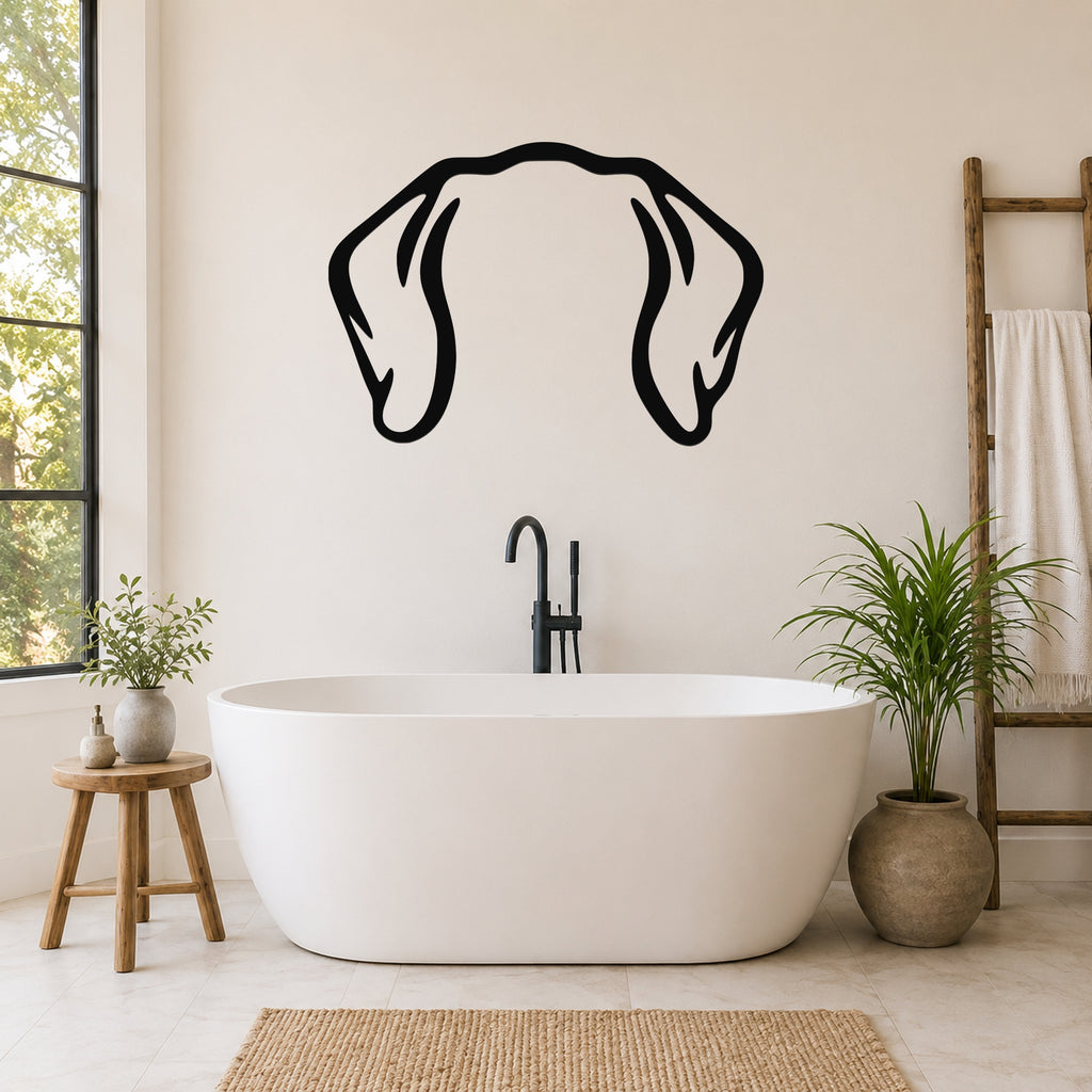 Dachshund dog ear waterproof metal wall art, mockup 5