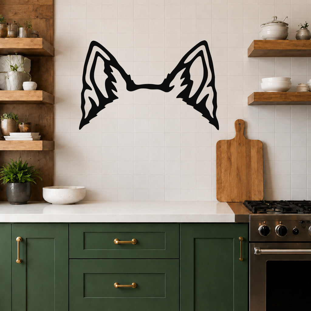 Schipperke dog ear waterproof metal wall art, mockup 5
