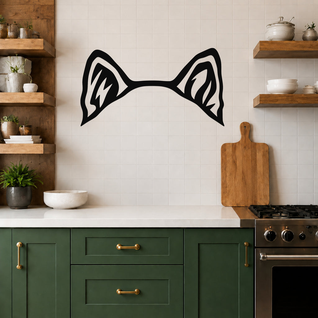 Shiba Inu dog ear waterproof metal wall art, mockup 5