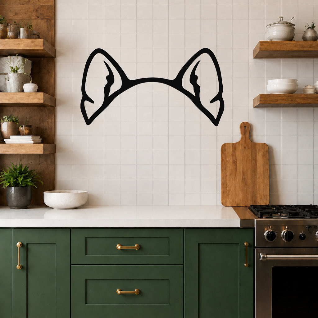 Corgi dog ear waterproof metal wall art, mockup 5
