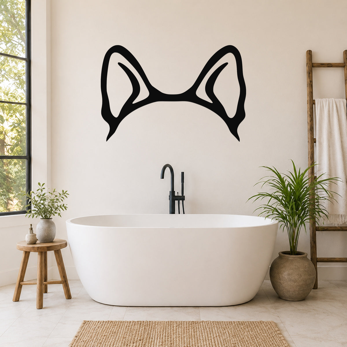 Shiba Inu dog ear waterproof metal wall art, mockup 5