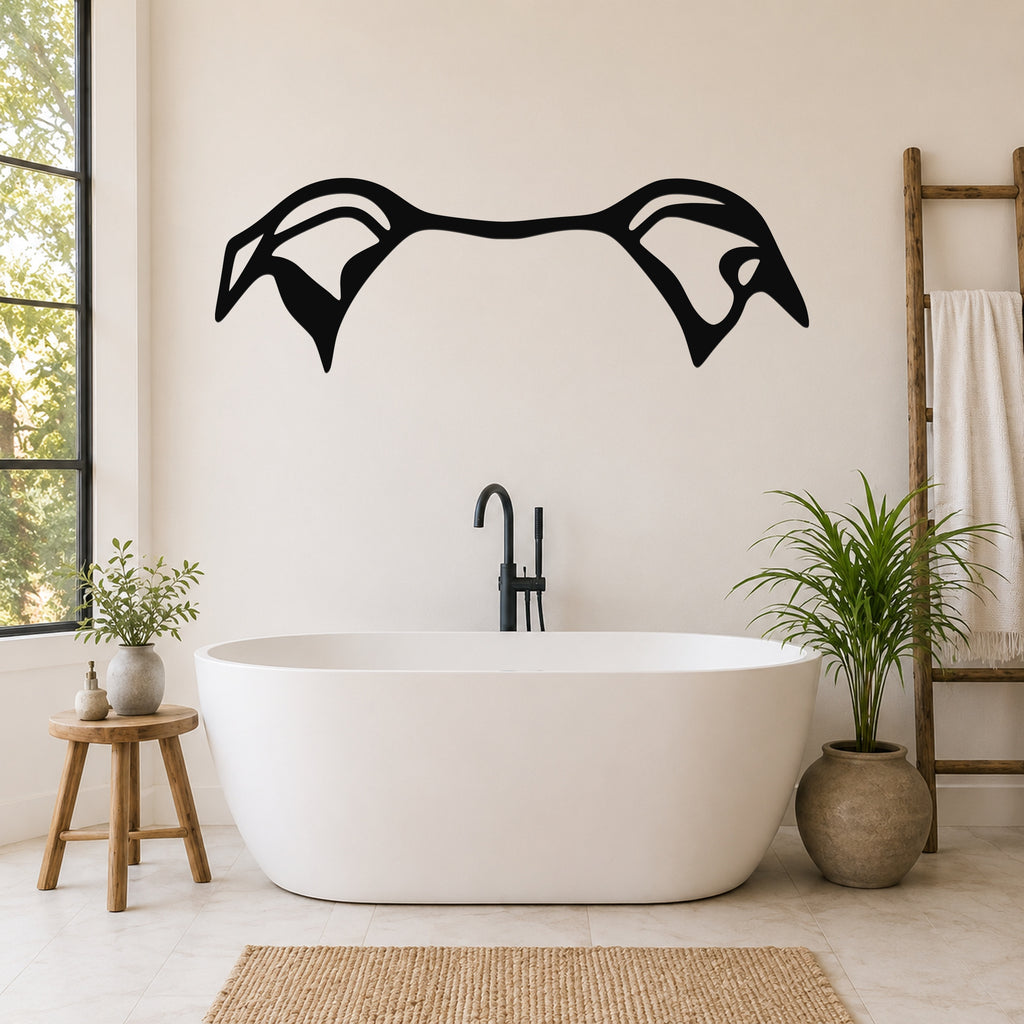Pitbull dog ear waterproof metal wall art, mockup 5