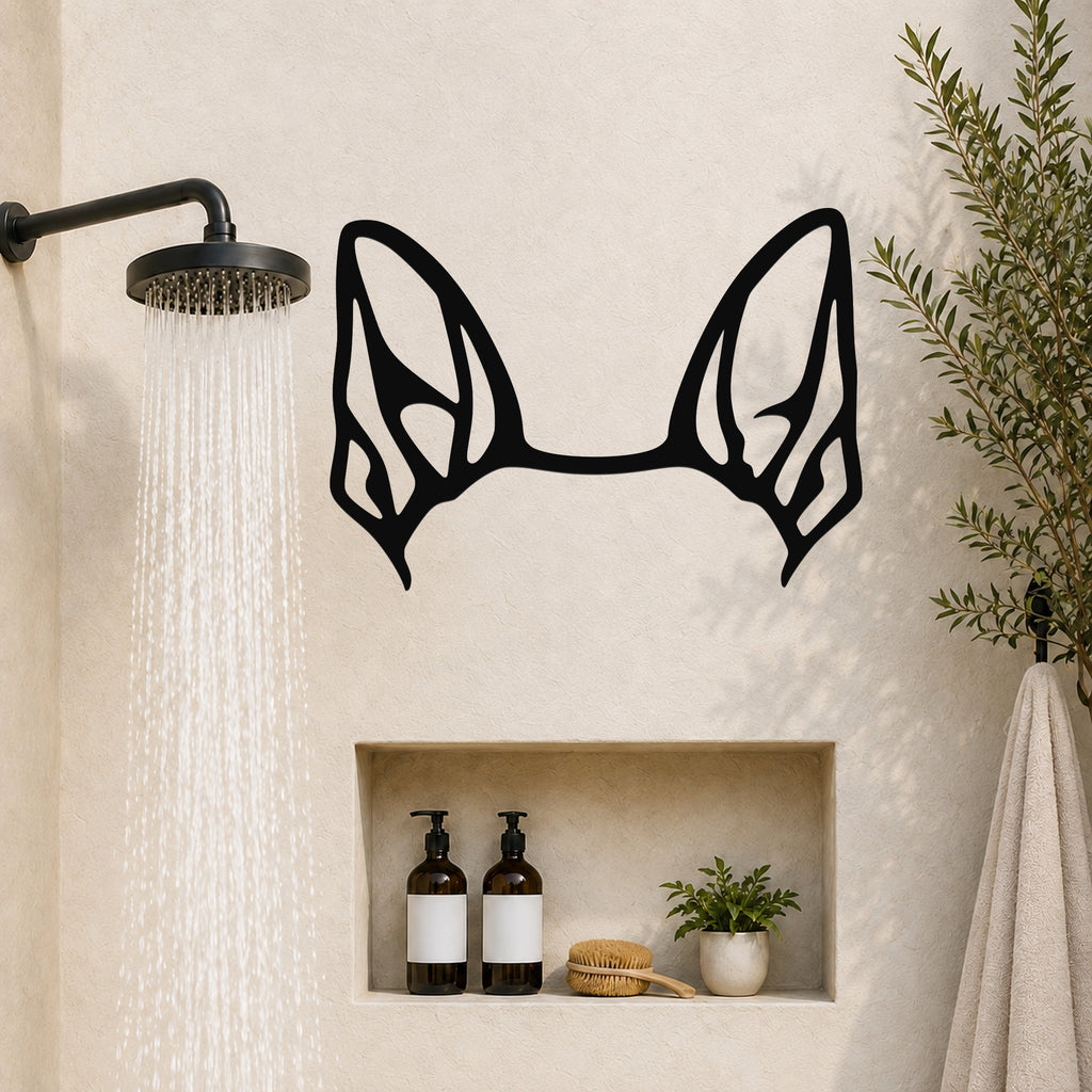 Rat Terrier dog ear waterproof metal wall art, mockup 5