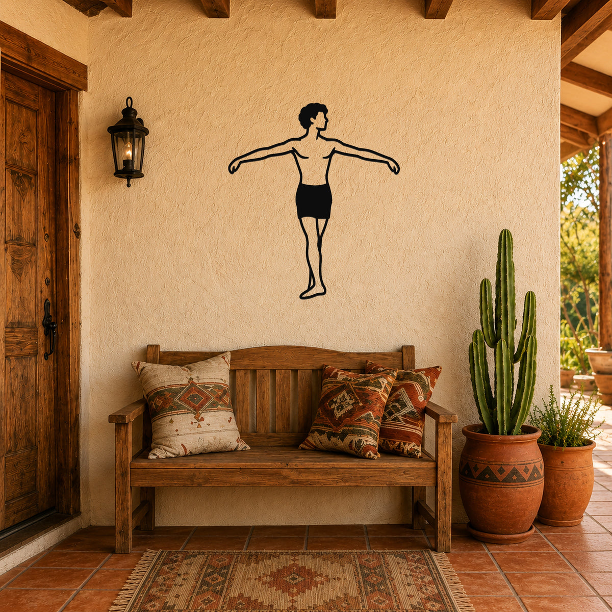 Male Ballet À la quatrième derrière waterproof steel metal wall art, mockup 5
