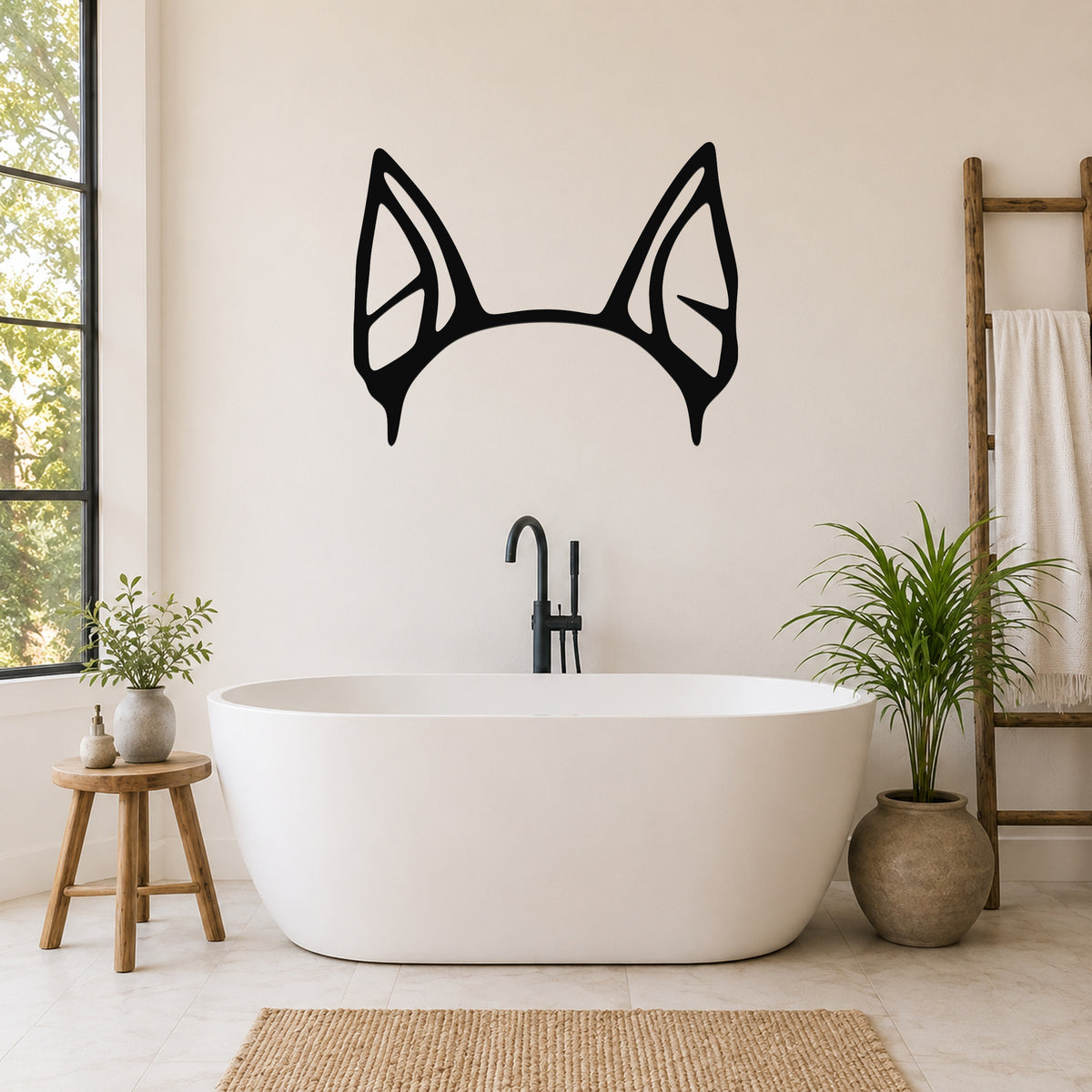 Miniature Pinscher dog ear waterproof metal wall art, mockup 5