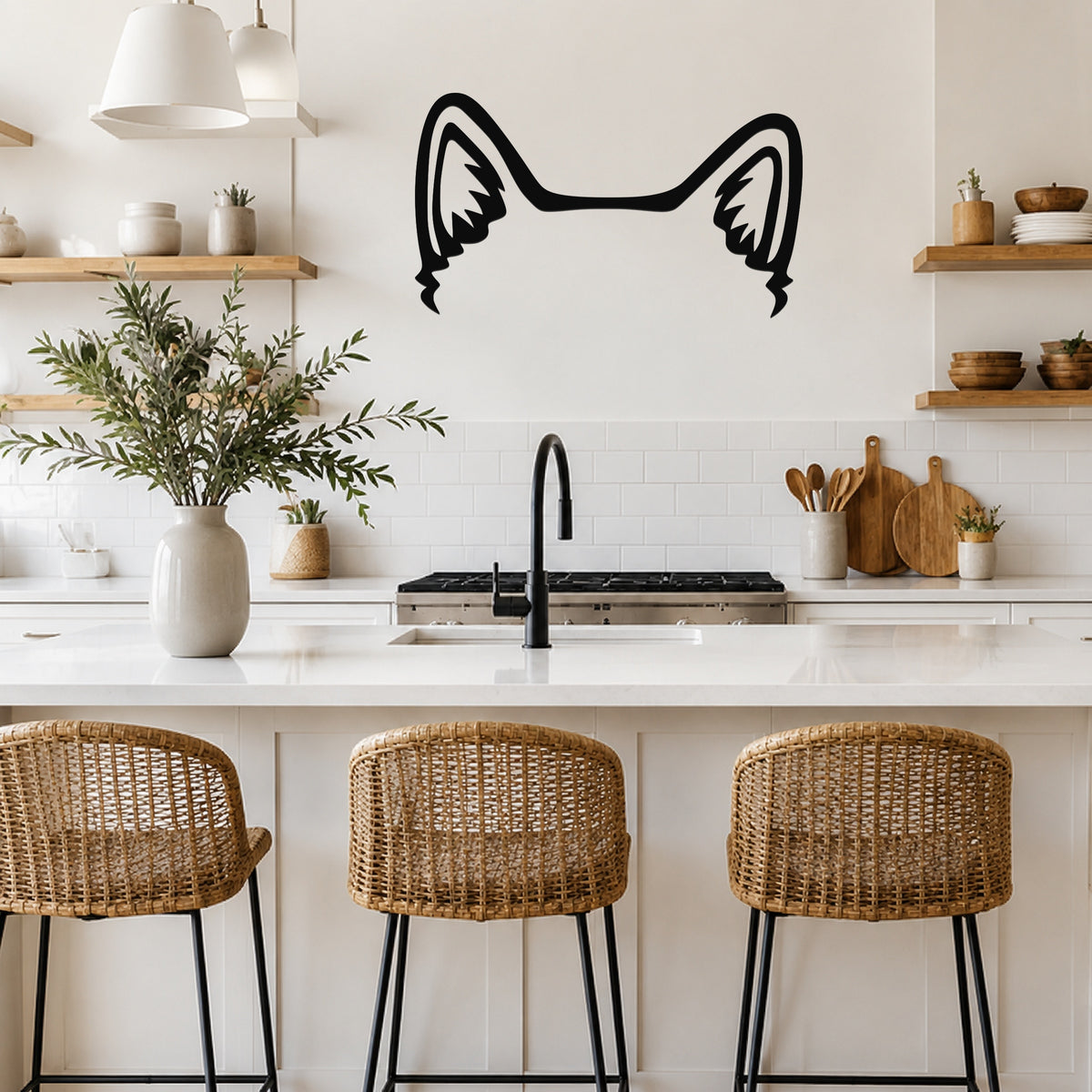Boston Terrier dog ear waterproof metal wall art, mockup 5