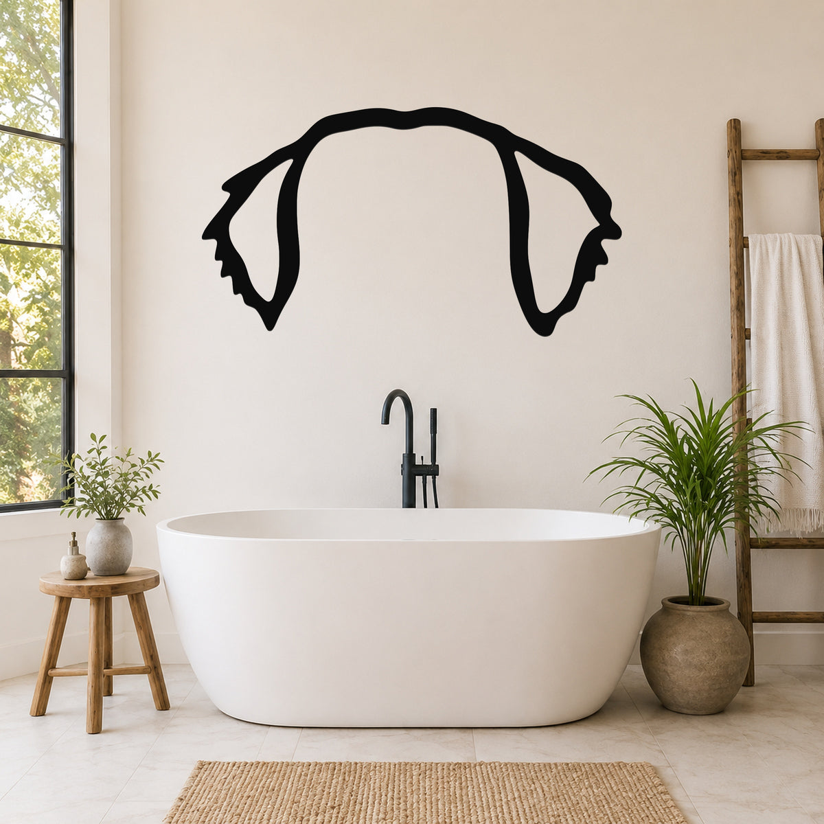 Wire-haired Dachshund dog ear waterproof metal wall art, mockup 5