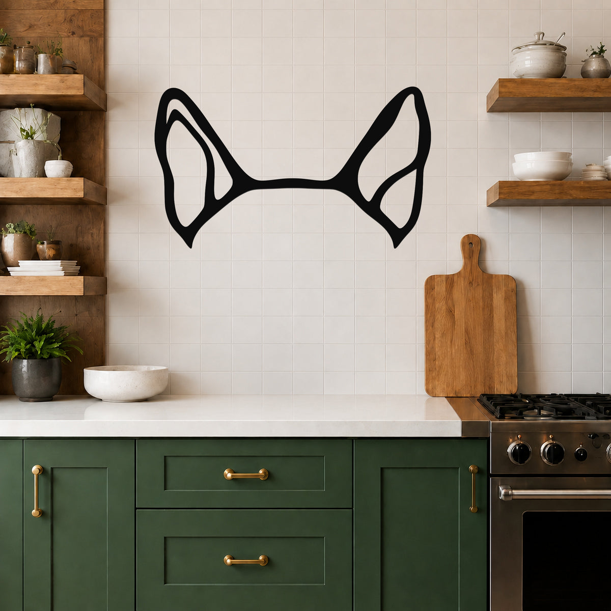 English Bulldog dog ear waterproof metal wall art, mockup 5